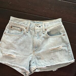 rag & bone Light Blue High Waist Denim Shorts 24